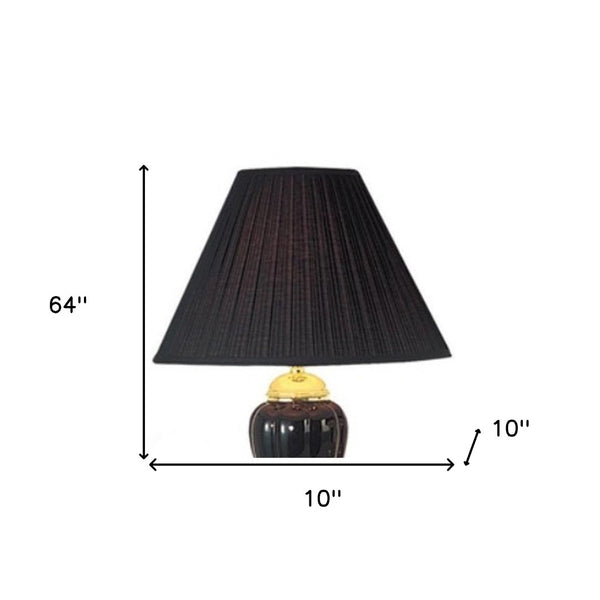 HomeRoots Set Of Three 64" Gold Ceramic Floor and Table Lamps with Elegant Empire Shades for Cozy Lighting Black 468623