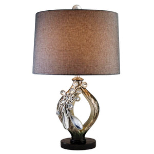 Homeroots Brown And Gold Faux Crystal Glam Accent Table Lamp   468635