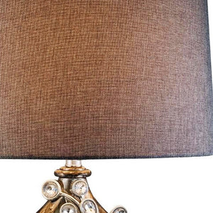 Homeroots Brown And Gold Faux Crystal Glam Accent Table Lamp   468635