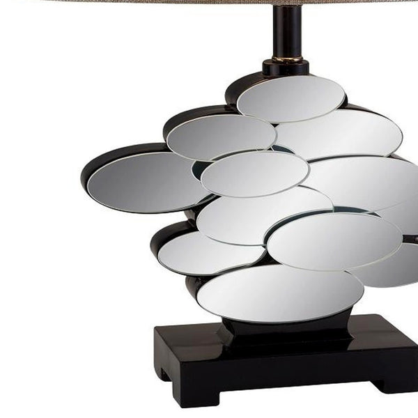 HomeRoots Beautiful Bronzed Table Lamp with Reflective Glass Accents for Modern Decor & Adjustable Brightness 468636