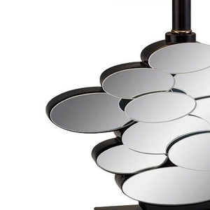HomeRoots Beautiful Bronzed Table Lamp with Reflective Glass Accents for Modern Decor & Adjustable Brightness 468636