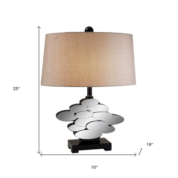 HomeRoots Beautiful Bronzed Table Lamp with Reflective Glass Accents for Modern Decor & Adjustable Brightness 468636