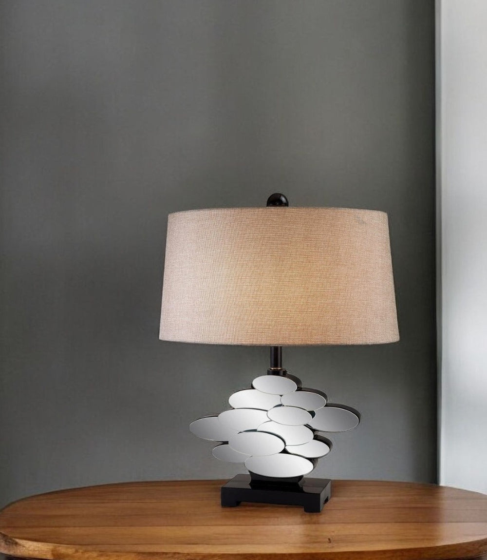 HomeRoots Beautiful Bronzed Table Lamp with Reflective Glass Accents for Modern Decor & Adjustable Brightness 468636
