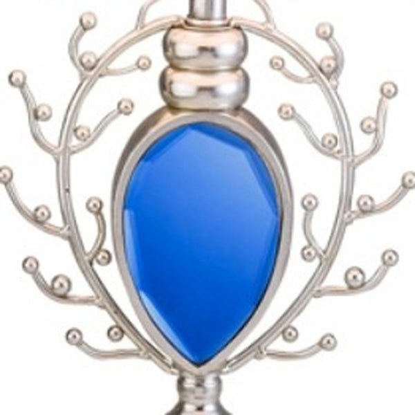 Homeroots Dazzling Faux Turquoise Pendent Silver Table Lamp   468638