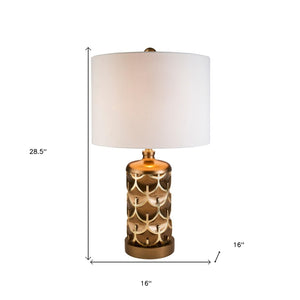 HomeRoots Magestic Brown & Gold Geo Table Lamp - Stunning Ambient Illumination for Modern Home Décor, 28.5"H 468640