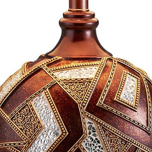 Homeroots Brown Metallic Mosaic Design Table Lamp   468645