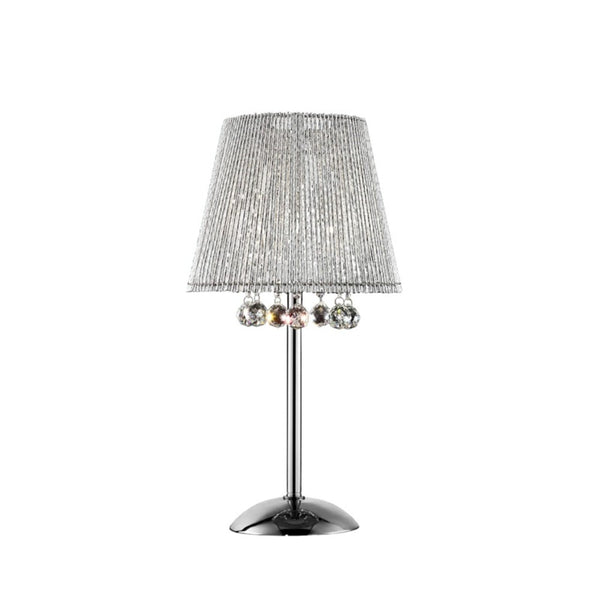 Homeroots Dreamy Silver Table Lamp With Crystal Accents   468668