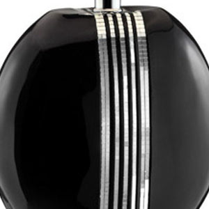 Homeroots Black Polyresin Lamp With Beige Fabric Shade   468676