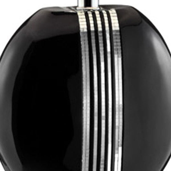 Homeroots Black Polyresin Lamp With Beige Fabric Shade   468676