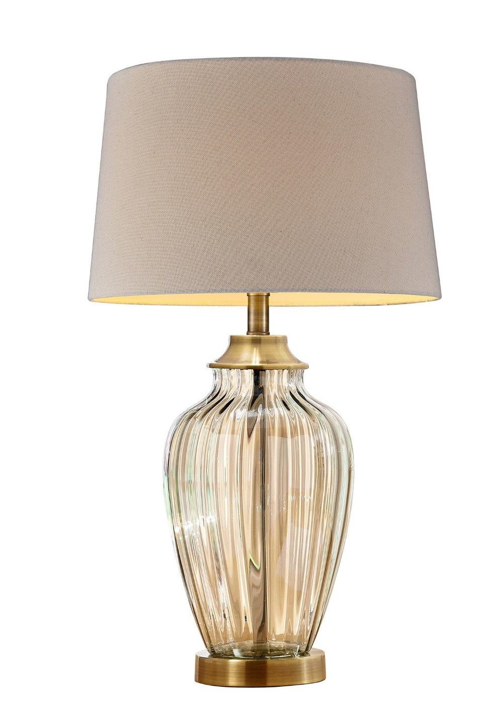 HomeRoots 29" Elegant Bronze Metal Bedside Lamp with Tan Shade - Warm Glow for Cozy Spaces and Reading 468679