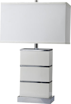 HomeRoots 27" White Bedside Lamp – Modern Design with Soft Illumination for Stylish Nightstands & Decor 468722