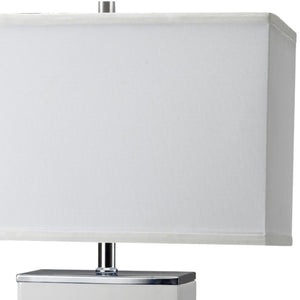 HomeRoots 27" White Bedside Lamp – Modern Design with Soft Illumination for Stylish Nightstands & Decor 468722