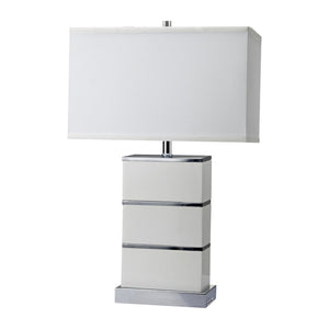 HomeRoots 27" White Bedside Lamp – Modern Design with Soft Illumination for Stylish Nightstands & Decor 468722