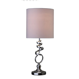 Homeroots 22" Nickel Bedside Table Lamp With Off White Drum Shade  Metal 468732