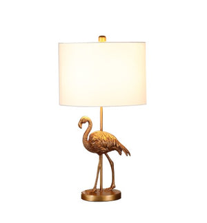 Homeroots 26" Gold Flamingo Table Lamp – Chic White Drum Shade, Stylish Design For Any Décor, Perfect Lighting   468773
