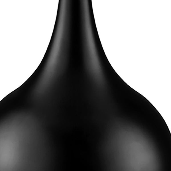 Homeroots 24" Black Metal Bedside Table Lamp With White Shade Powder Cloud Black  468789