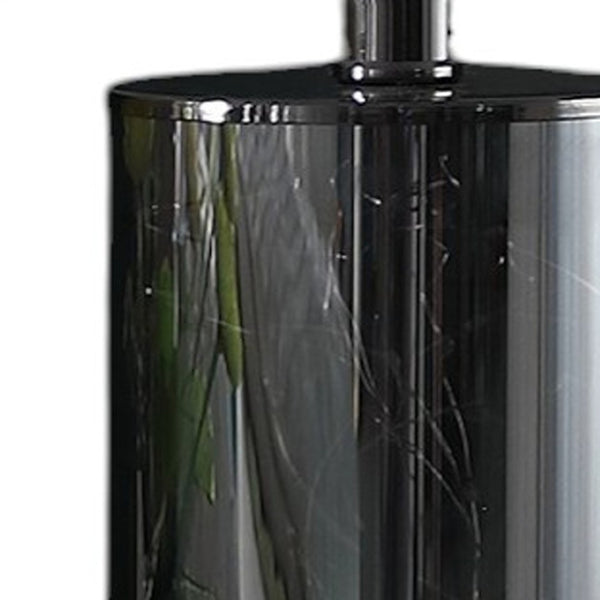HomeRoots 21" Glass LED Table Lamp with Nightlight & White Shade - Modern Design for Home & Office Lighting 468802