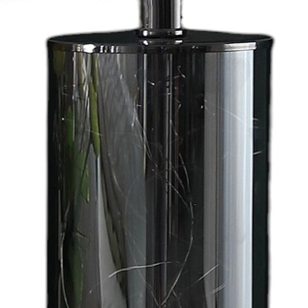 HomeRoots 21" Glass LED Table Lamp with Nightlight & White Shade - Modern Design for Home & Office Lighting 468802