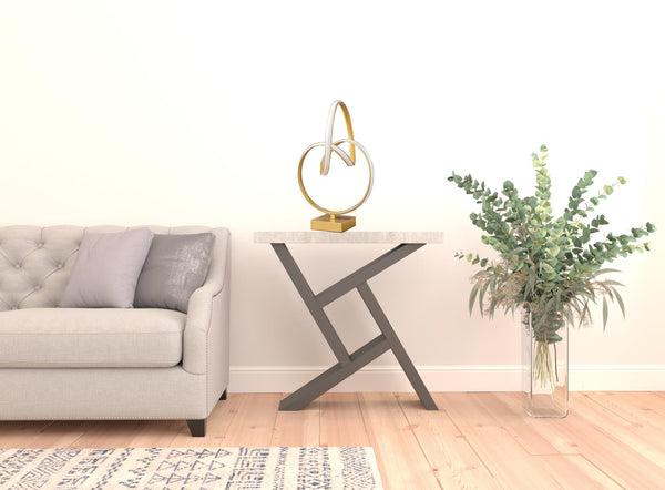 Homeroots 19" Gold Metal Abstract Geo Led Table Lamp   468804