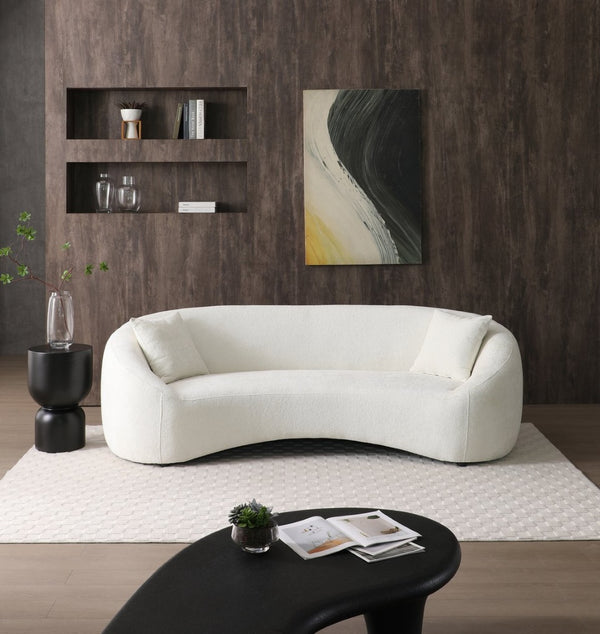 English Elm 93.31" Curved Cloud Sofa Chenille Velvet Three Seat Sculptural Minimalist Living Room Couch W2664P179335