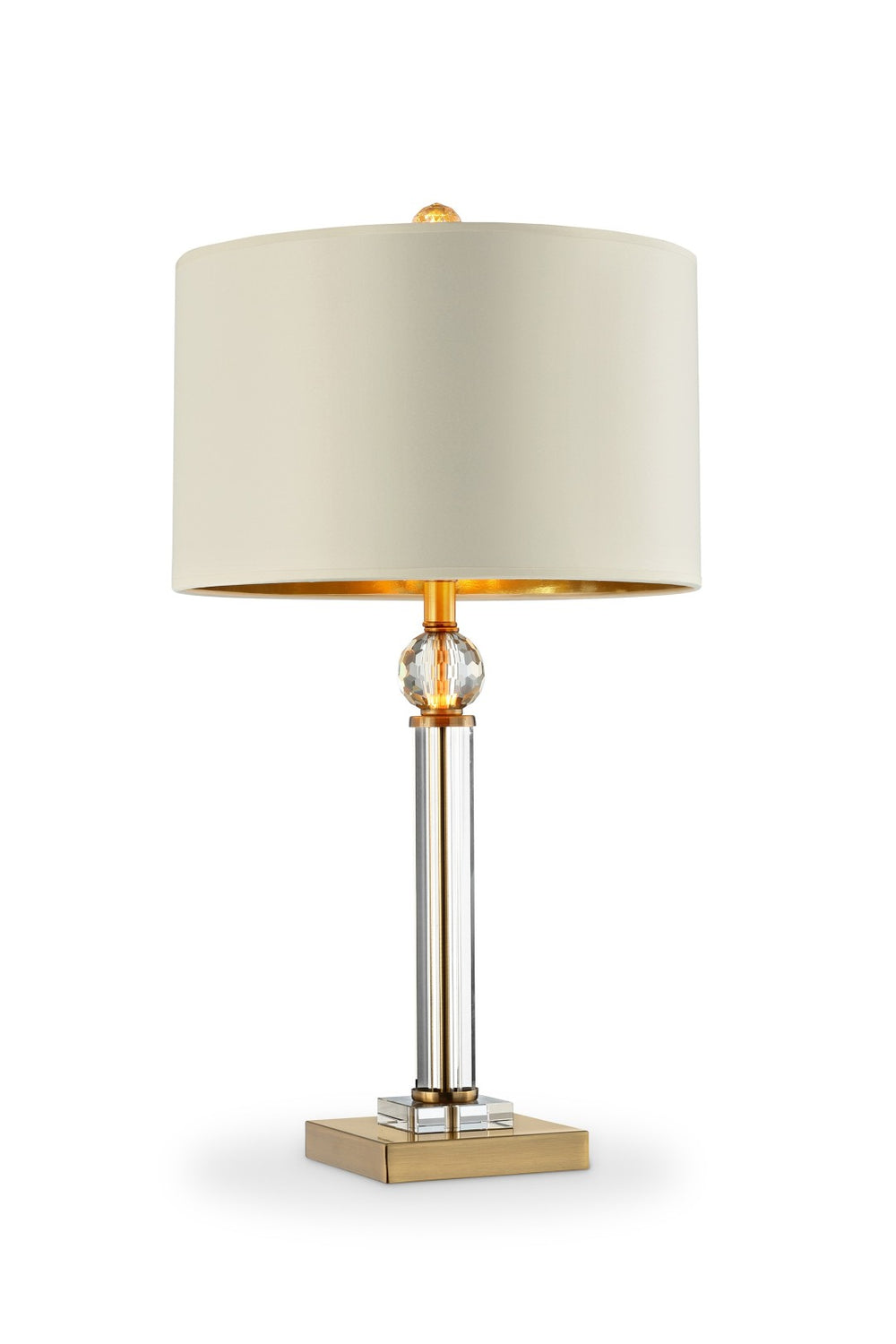 HomeRoots Gold Crystal Accent Desk Lamp - Elegant Modern Glamour with Warm Ambient Lighting for Any Room 468828