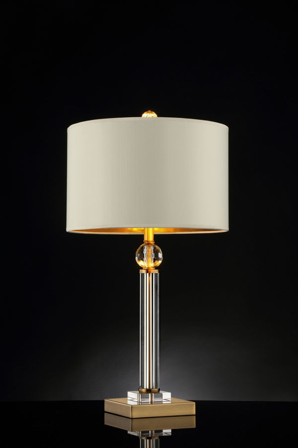HomeRoots Gold Crystal Accent Desk Lamp - Elegant Modern Glamour with Warm Ambient Lighting for Any Room 468828