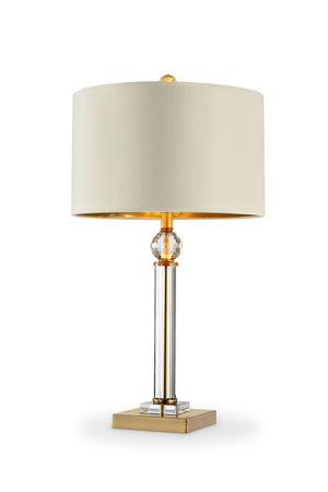 HomeRoots Gold Crystal Accent Desk Lamp - Elegant Modern Glamour with Warm Ambient Lighting for Any Room 468828