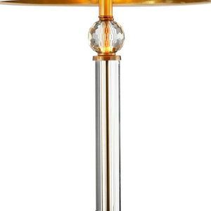 HomeRoots Gold Crystal Accent Desk Lamp - Elegant Modern Glamour with Warm Ambient Lighting for Any Room 468828