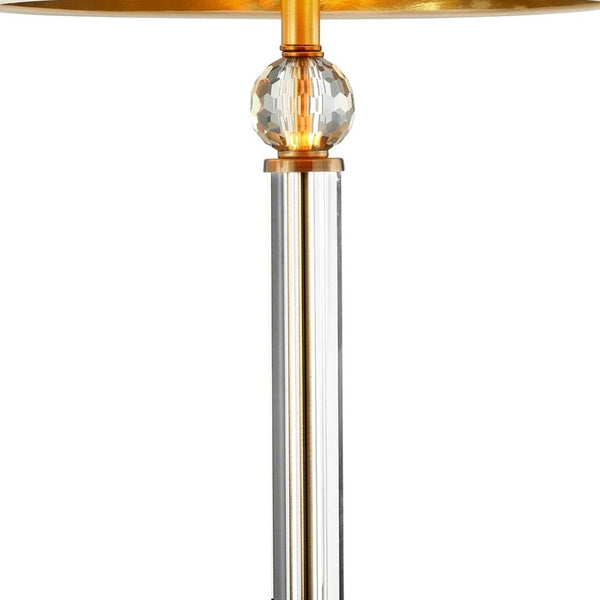 HomeRoots Gold Crystal Accent Desk Lamp - Elegant Modern Glamour with Warm Ambient Lighting for Any Room 468828