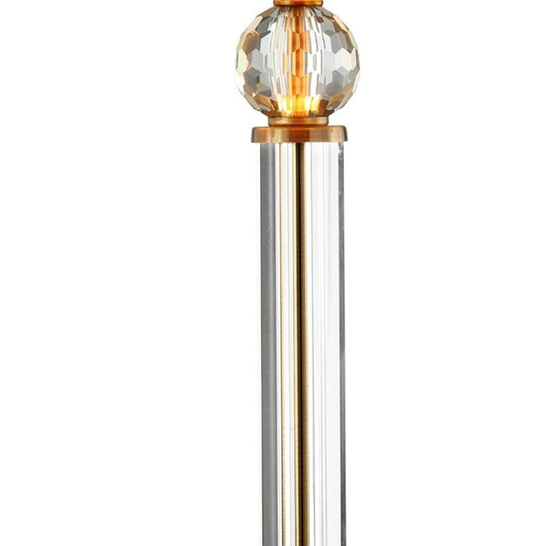 HomeRoots Gold Crystal Accent Desk Lamp - Elegant Modern Glamour with Warm Ambient Lighting for Any Room 468828
