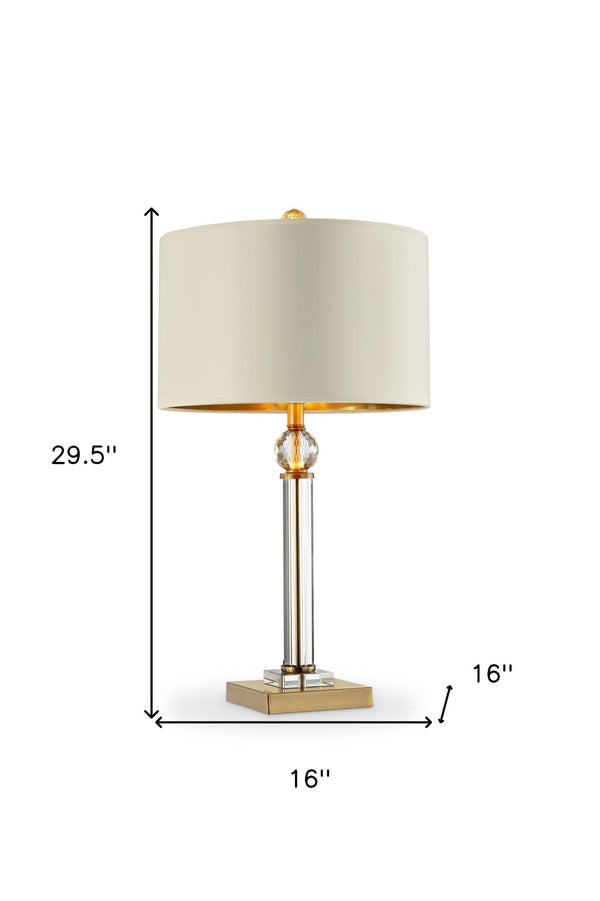 HomeRoots Gold Crystal Accent Desk Lamp - Elegant Modern Glamour with Warm Ambient Lighting for Any Room 468828