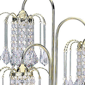 HomeRoots 34" Elegant Gold Chandelier Table Lamp with Faux Crystal Accents for Stylish Ambient Lighting 468857