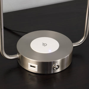 Homeroots 19" Silver Clip Globe Usb Table Lamp   468865