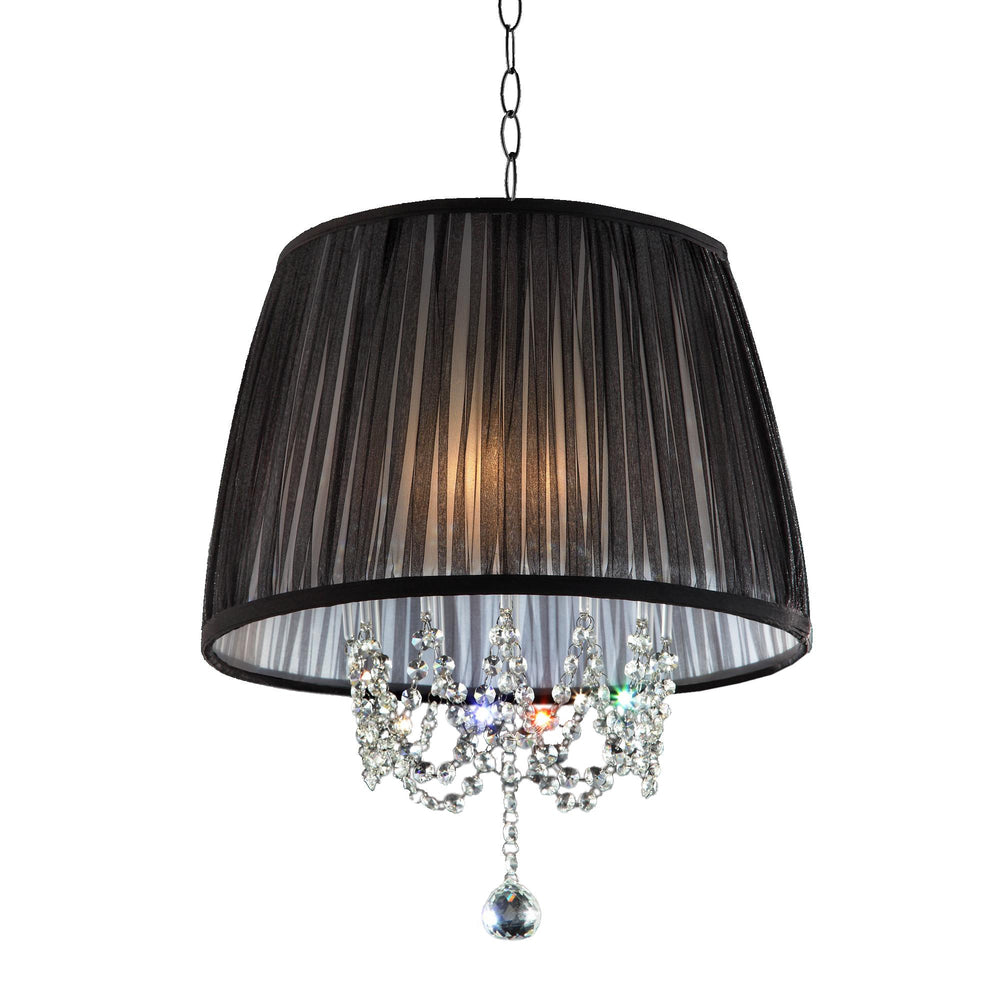 Homeroots Elegant Ceiling Lamp With Crystal Accents   468873