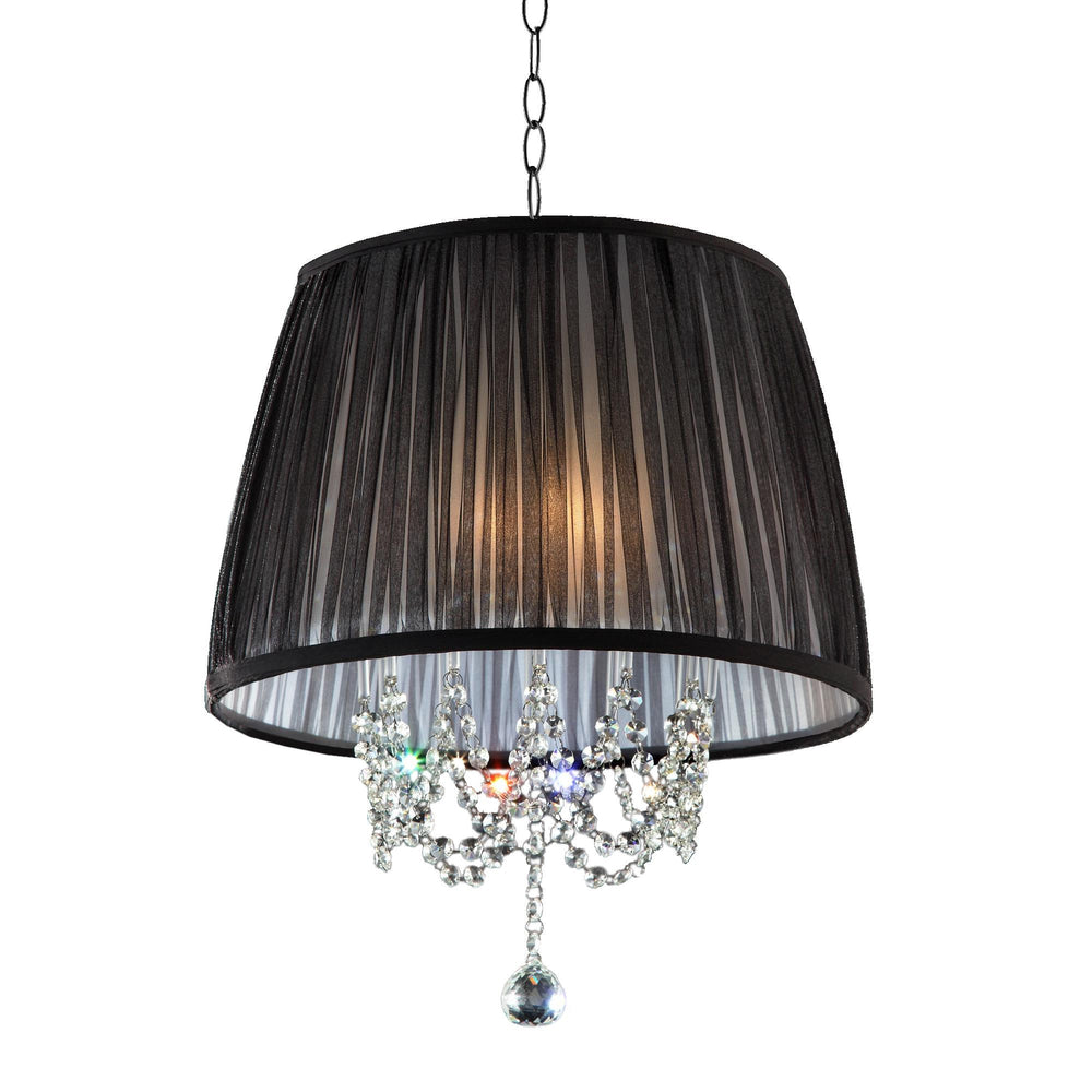 Homeroots Elegant Ceiling Lamp With Crystal Accents   468873