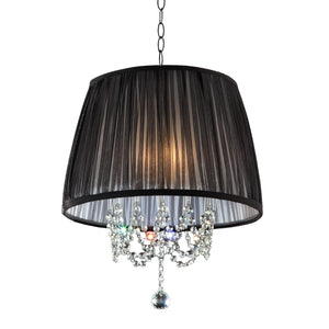 Homeroots Elegant Ceiling Lamp With Crystal Accents   468873