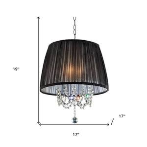 Homeroots Elegant Ceiling Lamp With Crystal Accents   468873