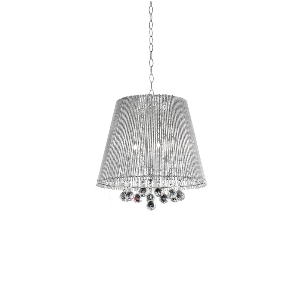 Homeroots Dreamy Silver Ceiling Lamp With Crystal Accents   468874