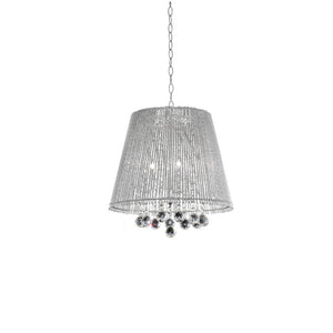 Homeroots Dreamy Silver Ceiling Lamp With Crystal Accents   468874