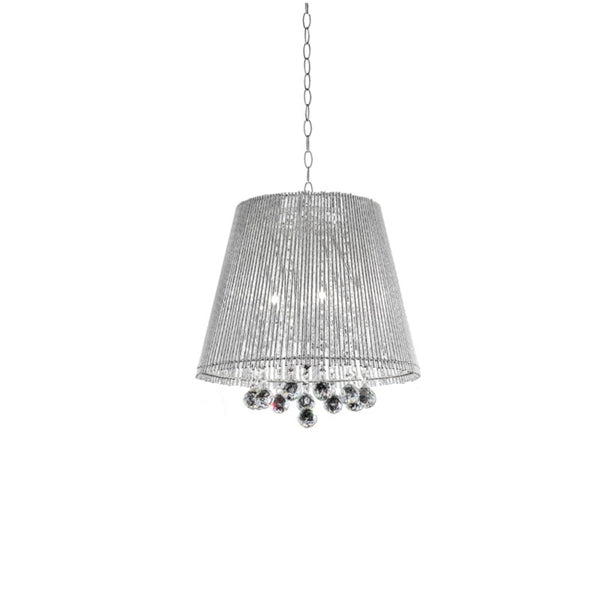 Homeroots Dreamy Silver Ceiling Lamp With Crystal Accents   468874
