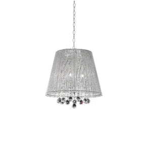 Homeroots Dreamy Silver Ceiling Lamp With Crystal Accents   468874