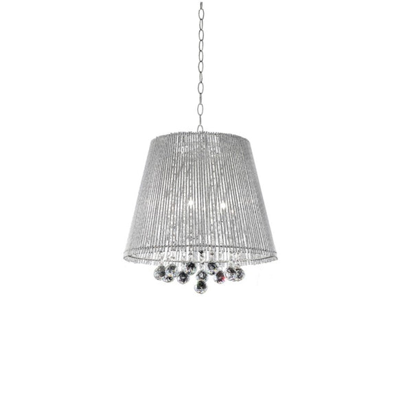 Homeroots Dreamy Silver Ceiling Lamp With Crystal Accents   468874