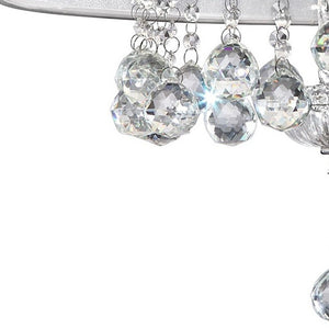 Homeroots Chic Silver Ceiling Lamp With Crystal Accents And Silver Shade   468875