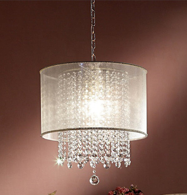Homeroots Primo Gold Finish Ceiling Lamp With Crystal Accents And White Shade   468878