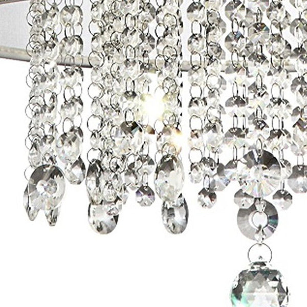Homeroots Primo Gold Finish Ceiling Lamp With Crystal Accents And White Shade   468878
