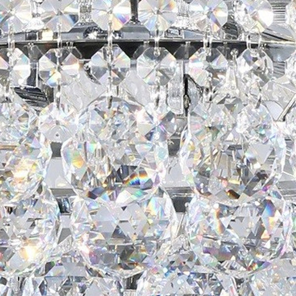 Homeroots Lantern Empire Transparent Glass Led Ceiling Light With Clear Shades   468880