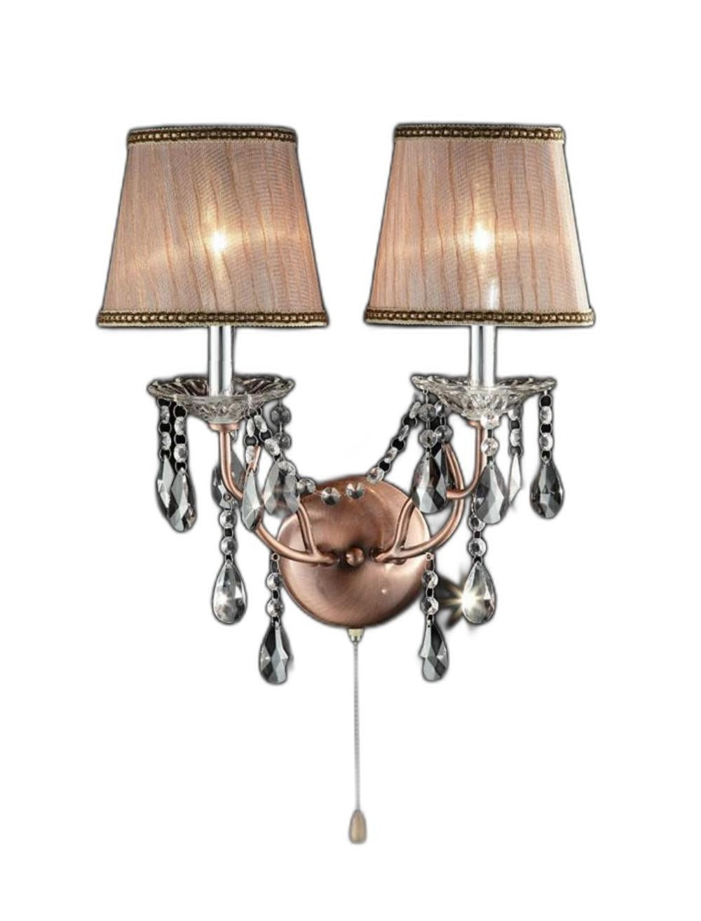 Homeroots Silver And Pink Faux Crystal Dual Light Hanging Wall Sconce   468884
