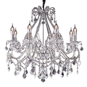 Homeroots Candle Style Empire Eight Light Transparent Glass Led Ceiling Light   468888