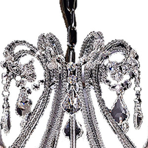 Homeroots Candle Style Empire Eight Light Transparent Glass Led Ceiling Light   468888