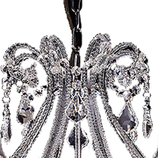 Homeroots Candle Style Empire Eight Light Transparent Glass Led Ceiling Light   468888